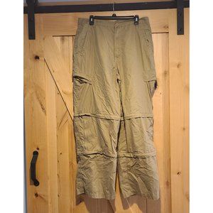 Vintage Transnine Khaki Wide Baggy Zip Convertible Cargo Pants 34x31 Skater